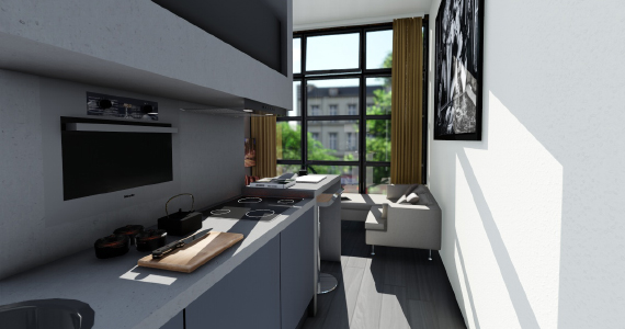 MyLoftBox Prefab micro appartement, ontwikkeld door Stadsheeren in Utrecht.